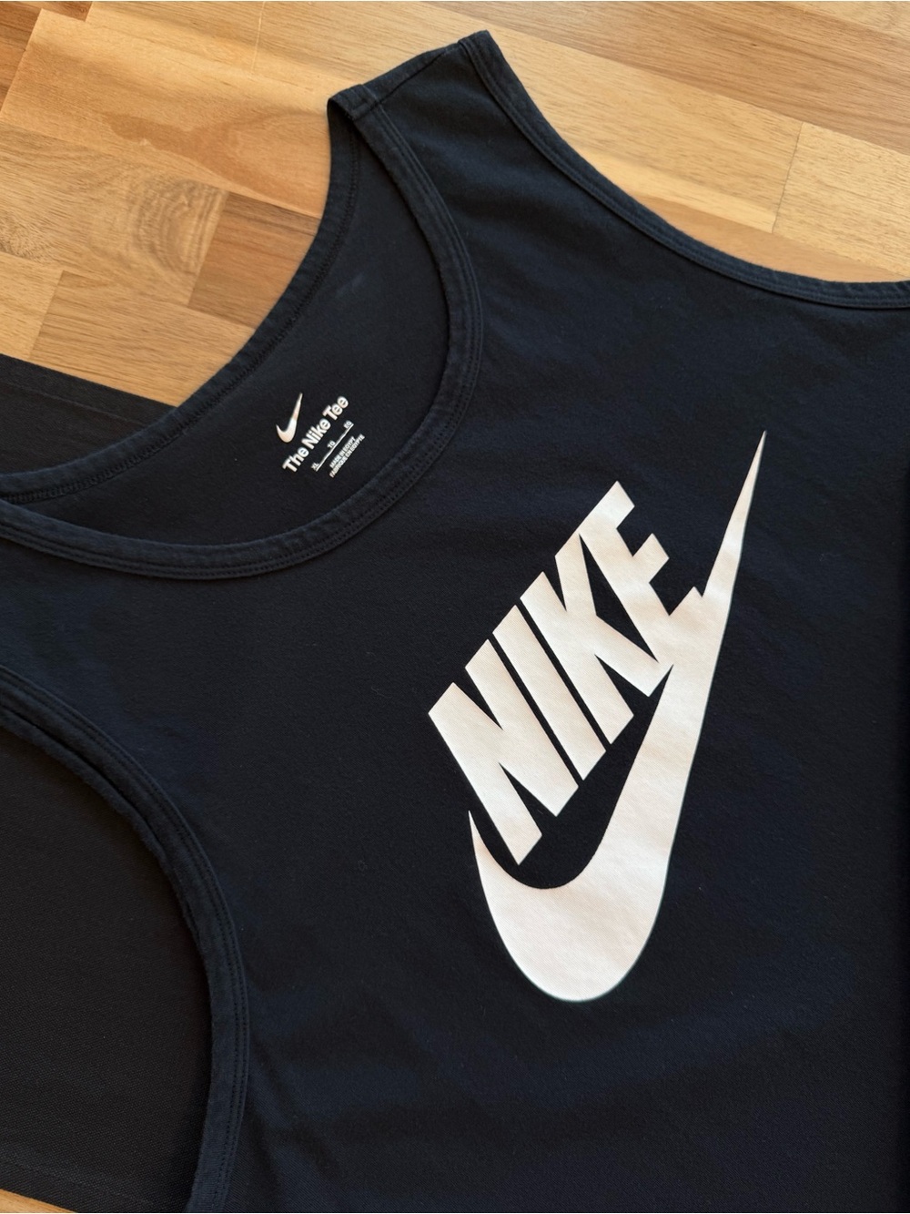 Nike Black Tank Top with White Swoosh Logo